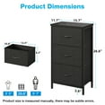 thumbnail image 7 of Casacomoda Dresser for Bedroom Nightstand Small Dresser Chest of Drawers End Table for Living Room, Closet Dresser with 3 Storage Drawers Organizer Clothes, Black, 7 of 7