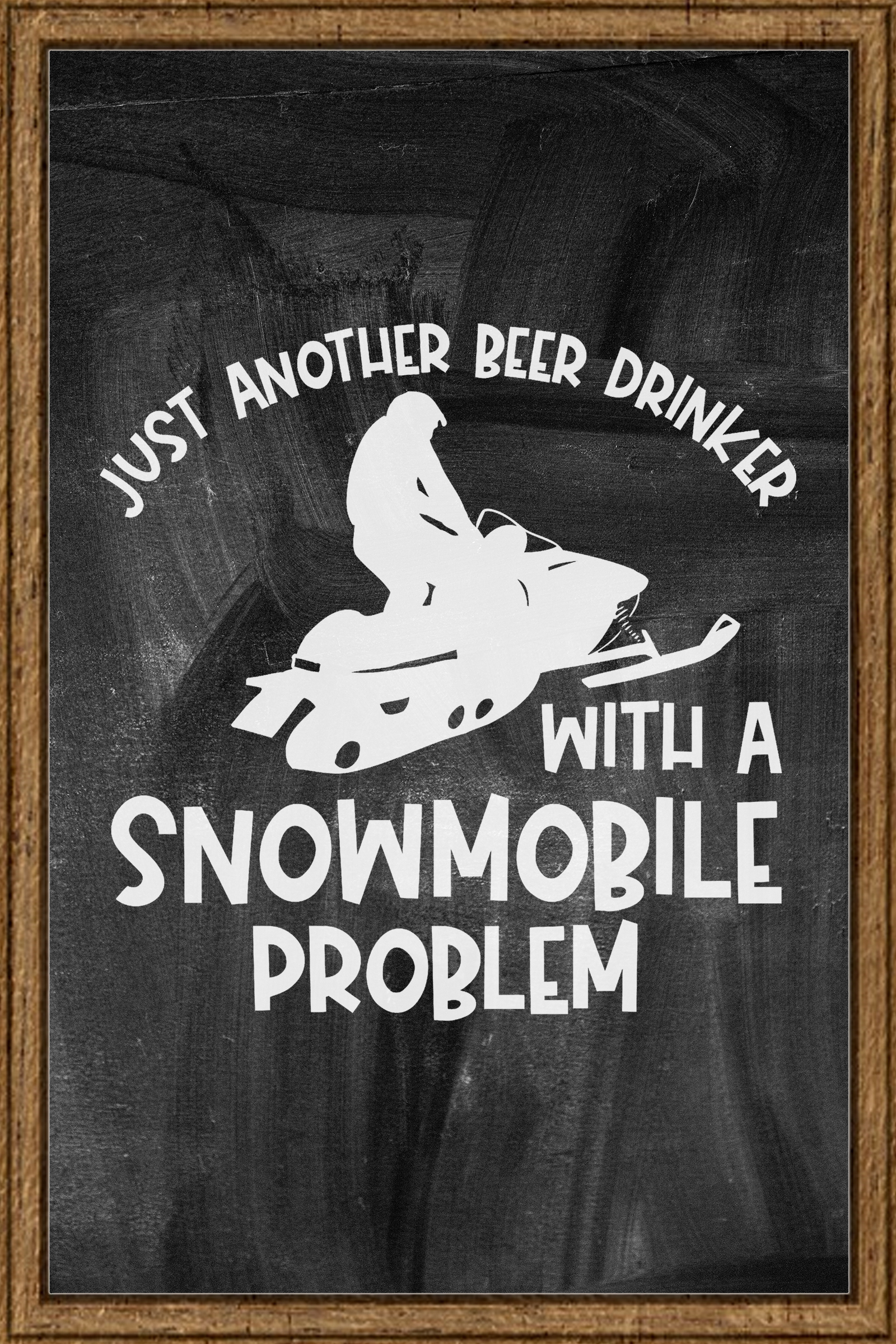 Just another beer drinker with a snowmobile problem caps funny Tin Sign