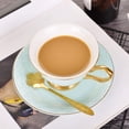 thumbnail image 4 of CATPAN Blue Vintage 8 Ounces Porcelain Coffee Cup, Tea Cup and Saucer Set and Saucer with Decorative Scale Pattern, vintage, 4 of 7