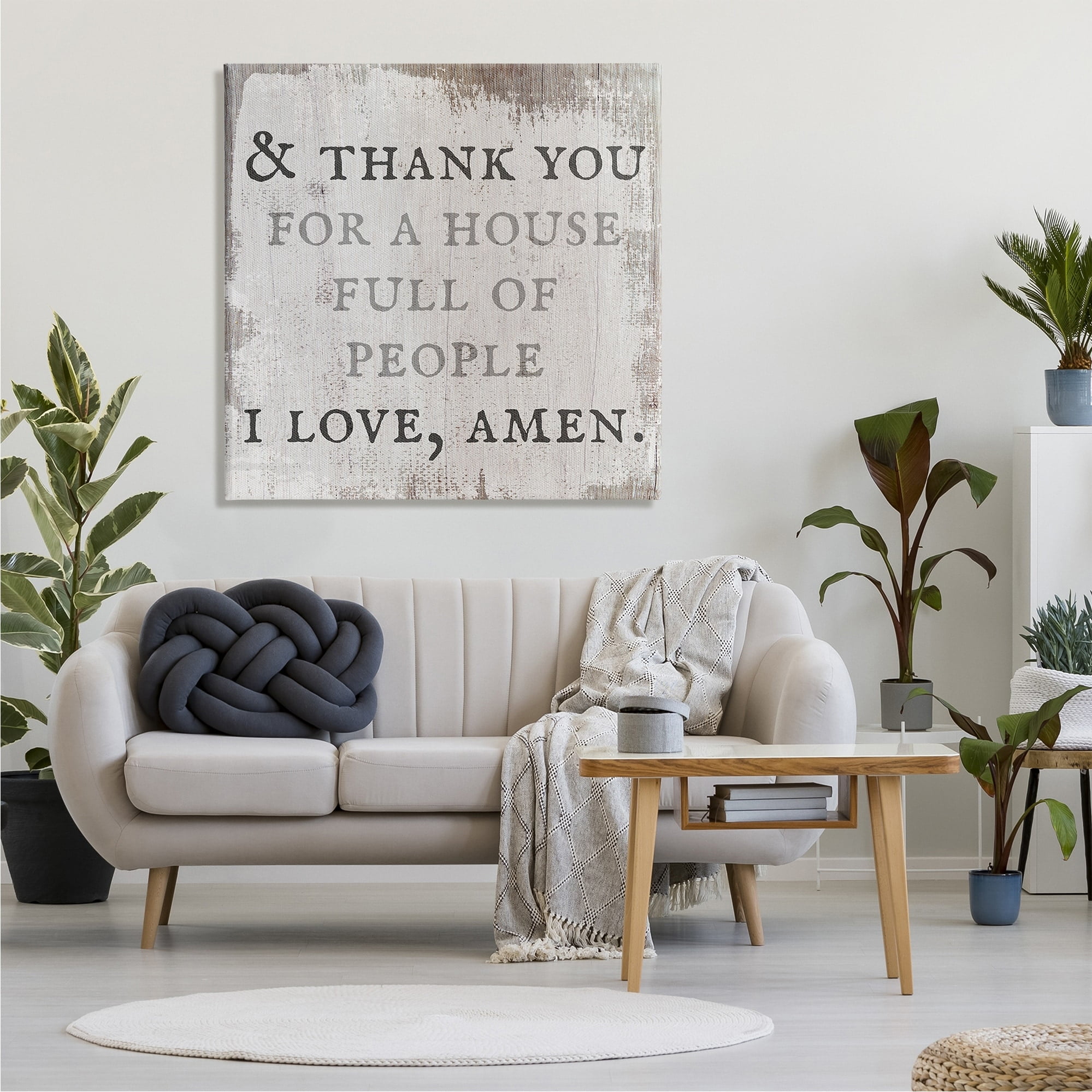 Stupell Industries House Full Of People Amen Phrase Rustic Family, 36 x 36, Design by Daphne Polselli