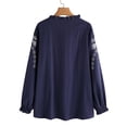 thumbnail image 3 of ZANZEA Women's Tops Elastic Cuffs Lantern Sleeve Ethnic Shirt Tops  Blouse, 3 of 7