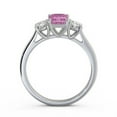 thumbnail image 3 of 1.50 Ct Emerald Cut Pink Sapphire Natural Diamond Wonderful Three Stone Ring for Engagement 14K White Gold Size 6, 3 of 7