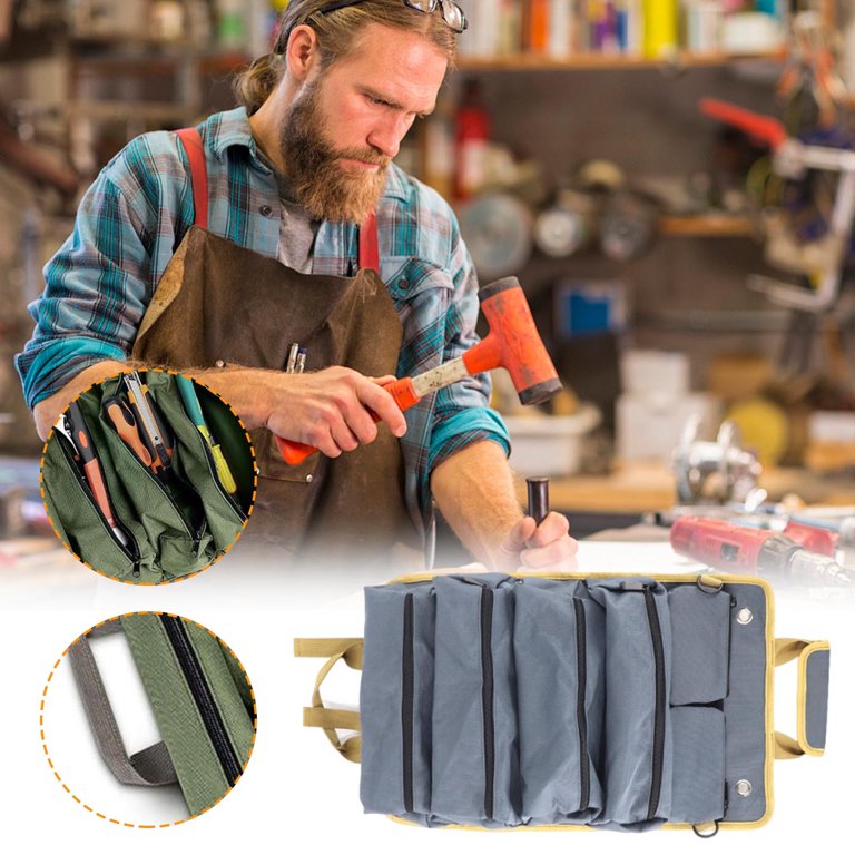 Canvas Tool Bags for Men,Small Tool Bag,Heavy Duty Tool Roll Up
