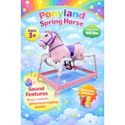 PonyLand Spring Pink Horse Toy with Sounds for Girls 3 and Up