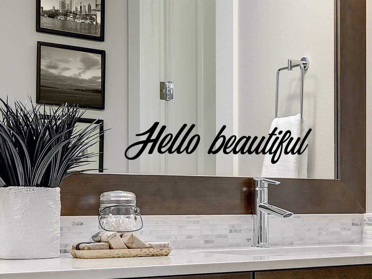 Hello Beautiful Decal for Bedroom Dresser Bathroom Mirror Shower screen sticker 