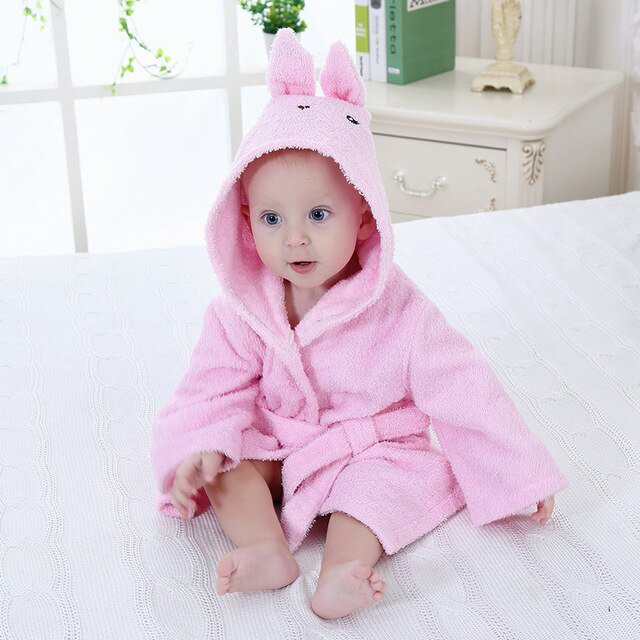 Bata de algodón para bebé, Toalla de baño, sudaderas con capucha de dibujos animados, ropa de dormir infantil, manta de baño, albornoz suave, pijamas para niños