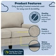 thumbnail image 3 of Serta Copenhagen 73" Rolled Arm Sofa, Easy Care Polyester, Loveseat or Couch for Small Spaces, Light Gray, 3 of 16