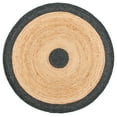 thumbnail image 2 of SAFAVIEH Braided Carina Bordered Reversible Area Rug, Black/Gold, 6' x 6' Round, 2 of 11