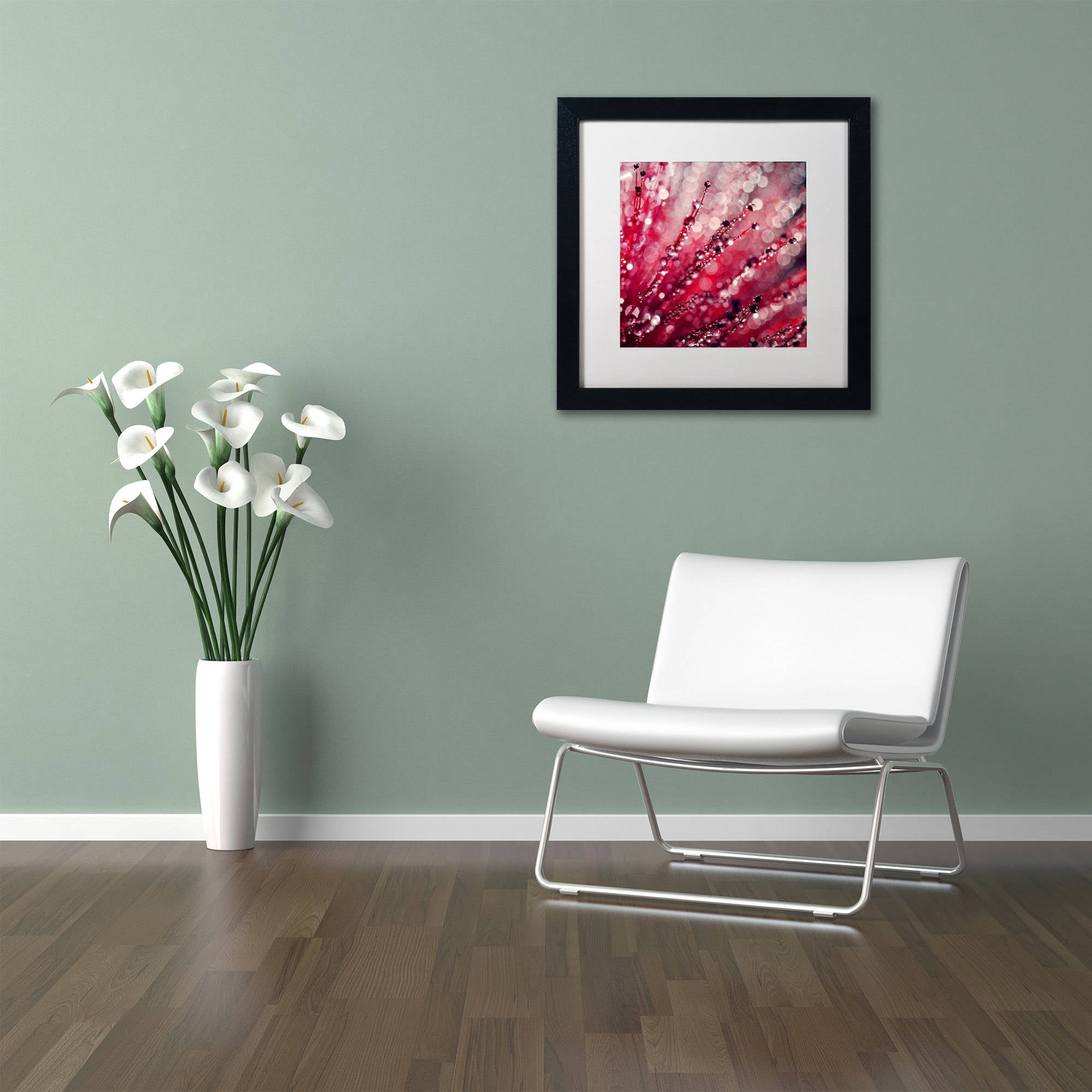 Trademark Fine Art "Red Melody" Canvas Art by Beata Czyzowska Young, White Matte, Black Frame