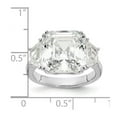 thumbnail image 2 of 12.2mm 925 Sterling Silver Rhodium Plated Asscher-cut and Brilliant-cut CZ 3 Stone Ring Size 7 Ring for Women, 2 of 2