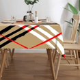 thumbnail image 4 of Plaid Rectangular Tablecloth 60"x120" with Lace Edge, Washable Durable Table Cover for Dining, Indoor Outdoor Home Restaurant Decor, 4 of 5