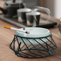 Kraoden Iron Hollowed Out Ashtray, Home Decorative Iron Ashtrays for Living Room, Bedroom, Study, Multifunctional Ornament or Candlestick, Gift for Nature Lovers