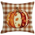 thumbnail image 2 of InsCrazy Fall Autumn Pillow Cover Thankful Grateful Blessed Pumpkins Square Pillowcases, 18x18in Thanksgiving Harvest Cuchion Covers for Sofa Couch Patio Decor, 2 of 7