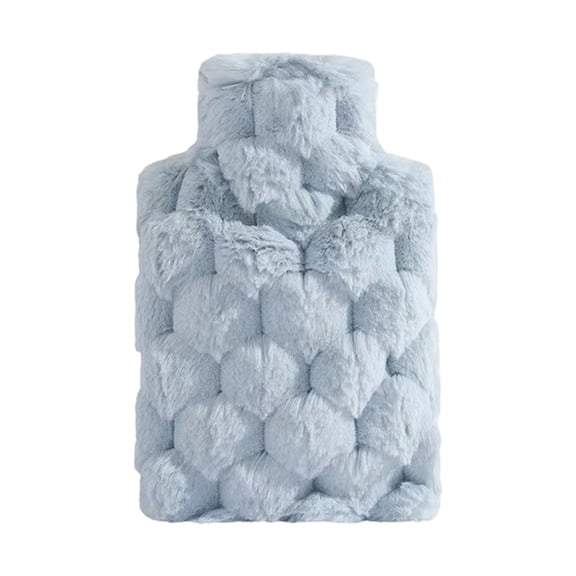 Miommo Soft Plush Hot Water Bottle with Hand Pocket, Leak-Proof 500ml Heating Bag for Sleeping, Body Warmth and Pain Relief, Blue Green, 13x21cm Options