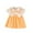 Orange, variant on qolati Girl Summer Dresses Ruffle Short Sleeve Crew Neck Playwear Sundress Flower Print Swing Birthday Party Casual Cotton Dresses 0-3 Years