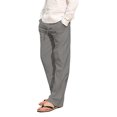 thumbnail image 2 of Zimjoy Men's Cotton Linen Pants Oversized Loose Straight Leg Pants Textured Drawstring Summer Beach Trousers with Large Pockets,Light Gray L, 2 of 6