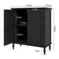 thumbnail image 3 of CBJCBJ Retro 34" Sideboard Buffet Cabinet with Storage, Accent Cabinet for Dining Room, Living Room,Black, 3 of 6