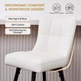 thumbnail image 5 of 26"Bar Stools Set of 3, 360°Swivel Counter Height Bar Stools Faux Leather Upholstered Barstools with Back & Metal Legs Bread grid Counter Height Barstools for Bar Kitchen Dining Room White, 5 of 13