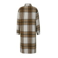 thumbnail image 4 of Arvbitana Women Casual Fashion Plaid Coat Adults Button-down Long Sleeve Lapel Outerwear Open Front Shirt Coat with Pockets, 4 of 9