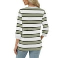 thumbnail image 3 of Womens Fall Clothes, 3/4 Sleeve Pullover for Women Fashion Loose Fit Striped Printed Crewneck Sweatshirts, 3 of 4