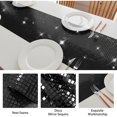 thumbnail image 2 of 2 Pieces Polyester Table Runner Solid Color Glossy Disco Themed Home Restaurant Dining Table Flag Decor Ornament Black, 2 of 9