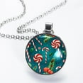 thumbnail image 2 of Christmas Glass Design Circular Pendant Necklace - Stylish Necklaces for Women, 2 of 5