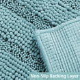 thumbnail image 4 of Non Slip Shaggy Chenille Microfibers Bathroom Rug Aqua Haze Bathroom Mat Extra Long 59 x 20 Kitchen Rugs and Mats, Super Water Absorbent & Soft Washable Bath Rug for Bathroom, Aqua Haze, 4 of 4