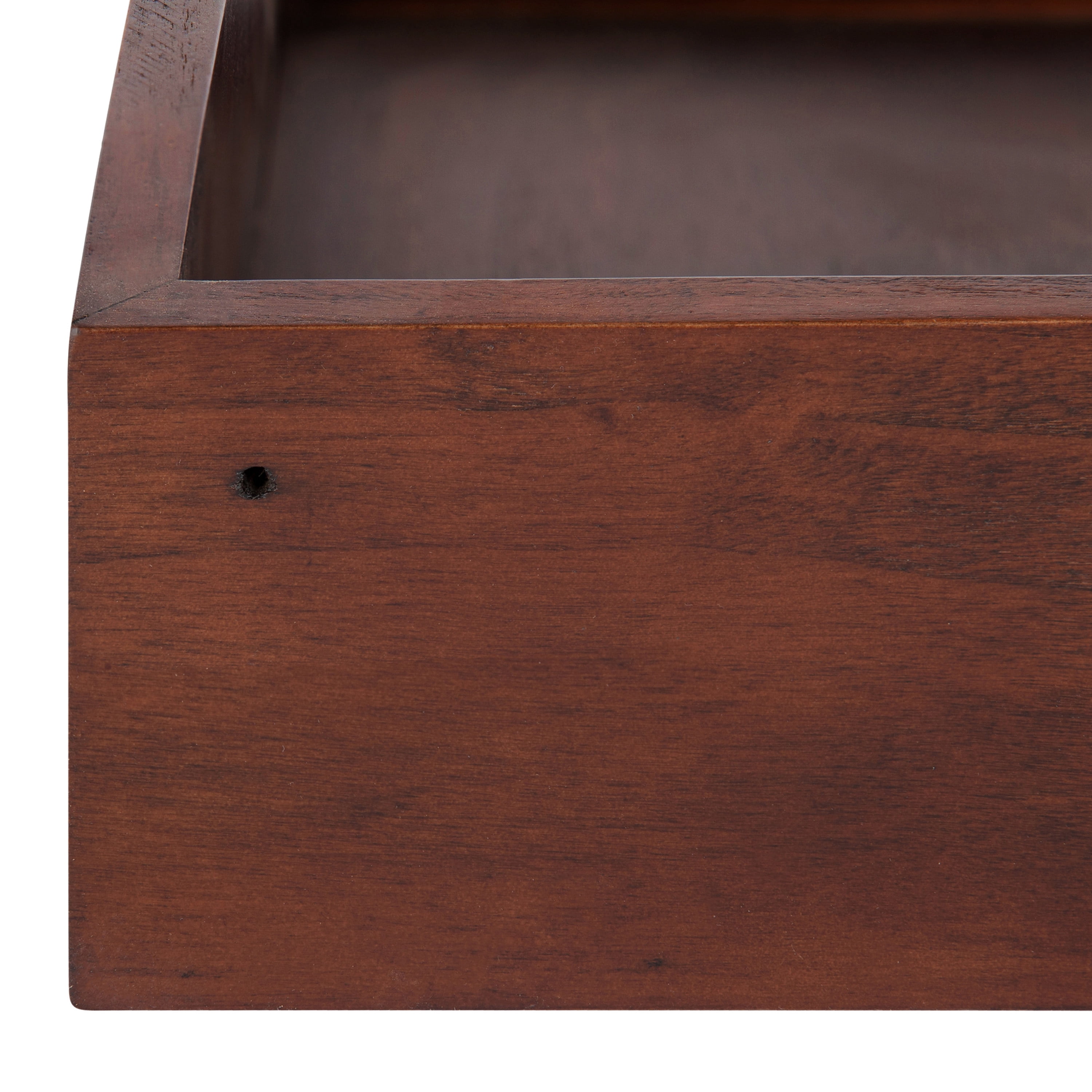 Kate and Laurel Levie Modern Floating Corner Wood Wall Shelves, 12 x 12 Inches, 2 pack, Walnut Brown
