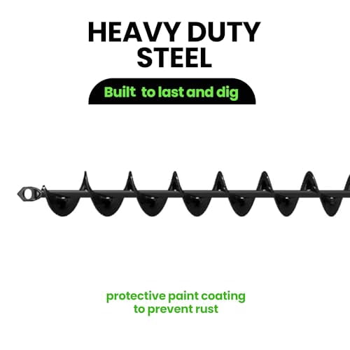 Auger Drill Bit for Planting – 2 x 32 Inch -No Squat Garden Spiral Hole and Bulb Planter Tool for Umbrella Holes - Compatible with 3/8 Inch Hex Drive
