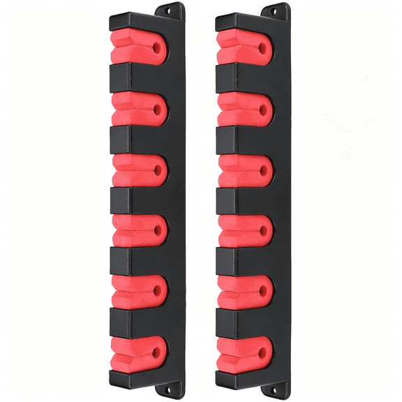 BESTSKY Horizontal Fishing Rod Rack Holders Wall-Mounted Fish Pole Holder for Garage&Boat 6-Rod Storage Racks -1 Pair Rod Holder Rod Holder(1 Pair Horizontal Red)