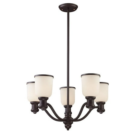 Brooksdale Mini Chandelier - Elk Lighting Brooksdale 5 Light Chandelier in Weathered Zinc