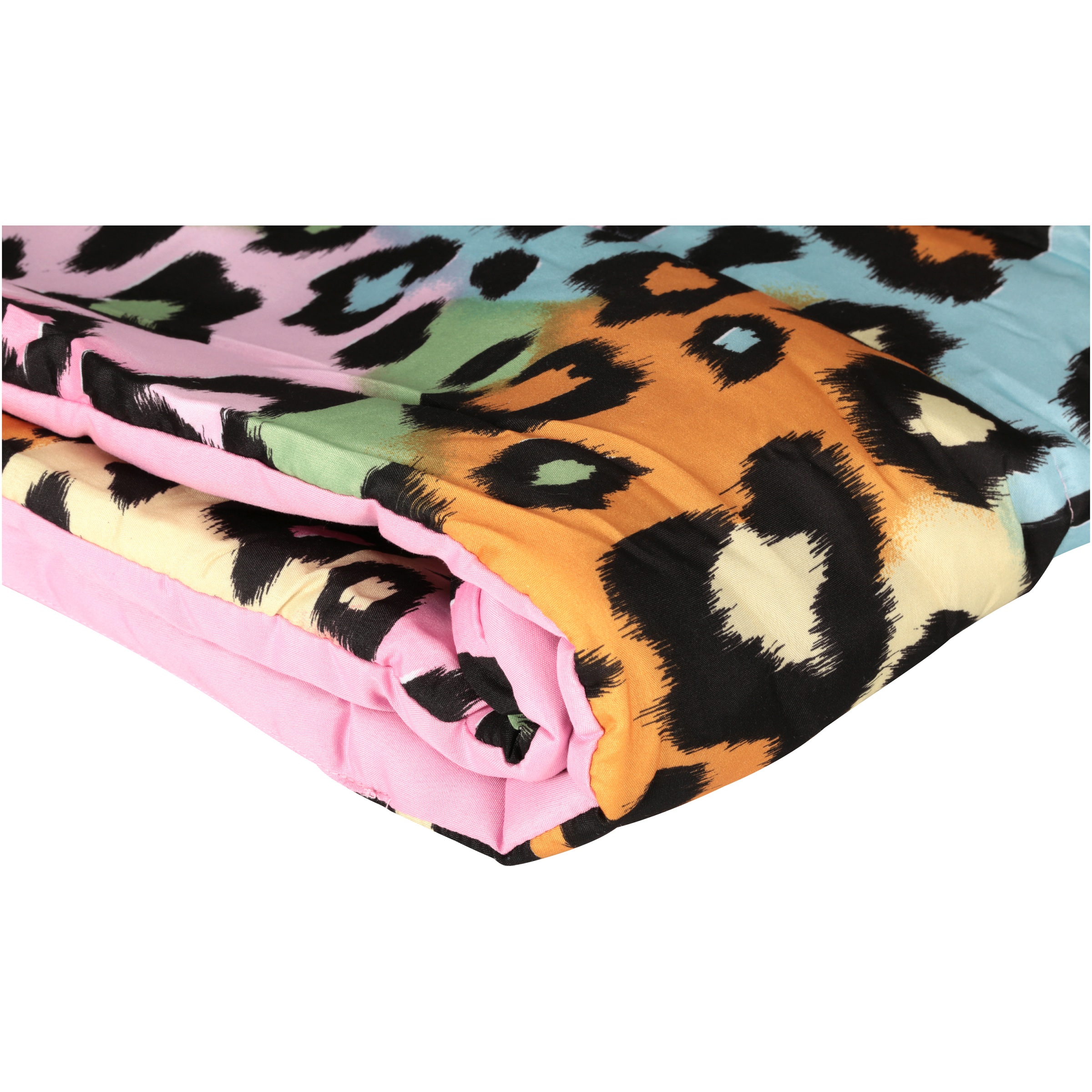 My Room Leopard Twin 5 Piece Bed in a Bag Bedding Set, Polyester, Pink, Sky Blue, Multi, Female, Child - image 4 of 4