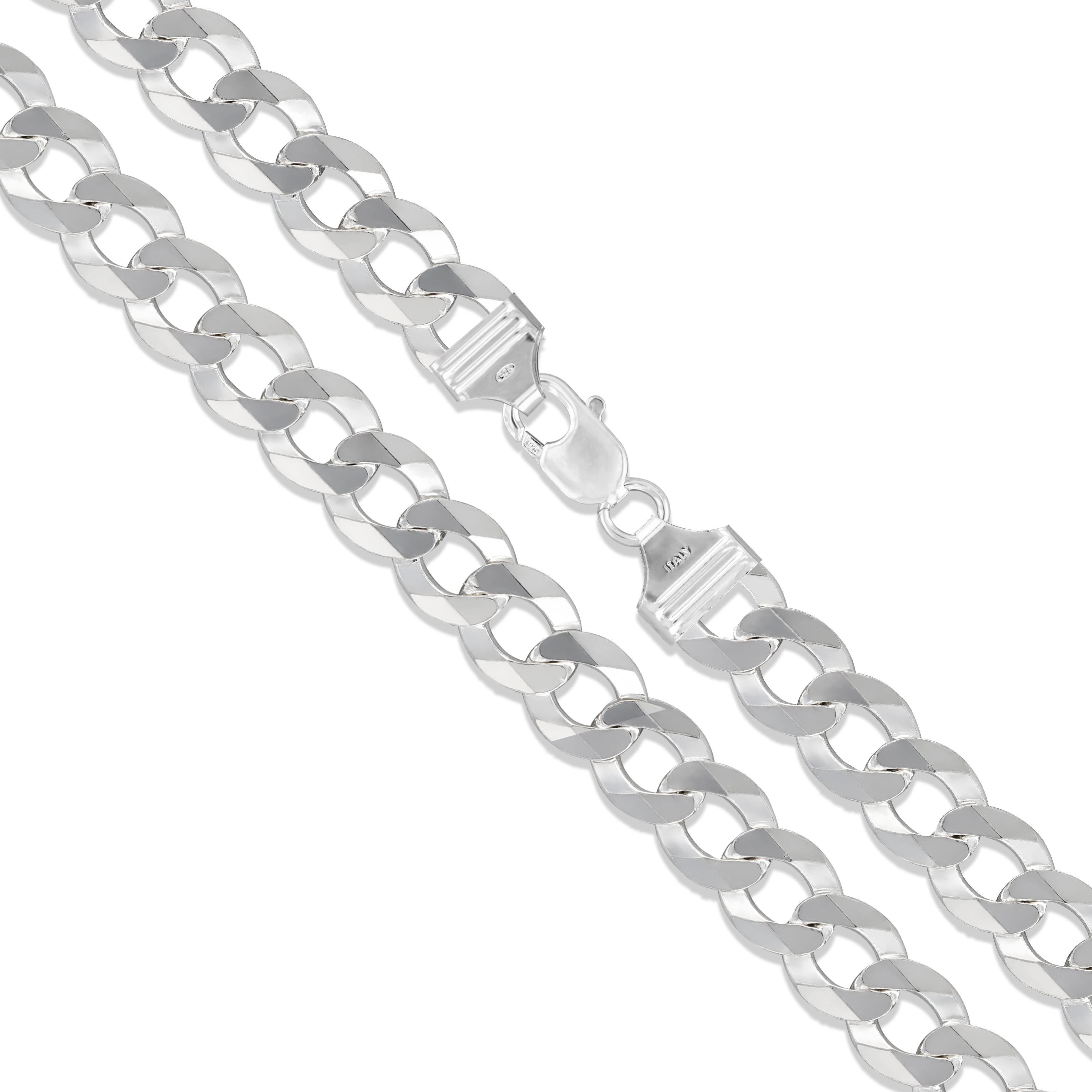NYC Sterling .925 Sterling Silver Italy Curb Chain Link 8MM Mens Id Bracelet 