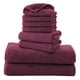 thumbnail image 1 of Juego de toallas Cosy Family de microfibra de 8 piezas (color burdeos), 1 of 7