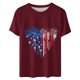 thumbnail image 3 of Camisetas de Manga Corta para las Mujeres, Blusa de Manga Corta de la Moda Del Día de la Independencia Hecha de Poliéster Cómodo para la Primavera Verano, Blusas de Manga Corta para las Mujeres, 3 of 7