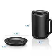 Mainstays Warming Coffee Mug, 12 oz Stainless Steel Coffee Mug with Mug Warmer Coaster and Lid