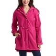 thumbnail image 1 of Jessica Simpson Women'S Jacket - Water Resistant Softshell Raincoat Ruffle Back - Long Hooded Rain Jacket For Women S-Xl Size Small Fuchsia, 1 of 5