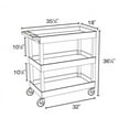 thumbnail image 4 of Luxor 18" x 32" Three Shelf Combination Tub/Tub/Flat Utility Cart - Gray, 4 of 4