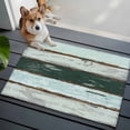 thumbnail image 5 of Vintage Wood Grain Entryway Rug 2'x3' Green White Striped Gradient Farm Small Area Rug Non-Slip Front Door Mat Washable Floor Carpet for Indoor Entrance Kitchen Bathroom, 5 of 9