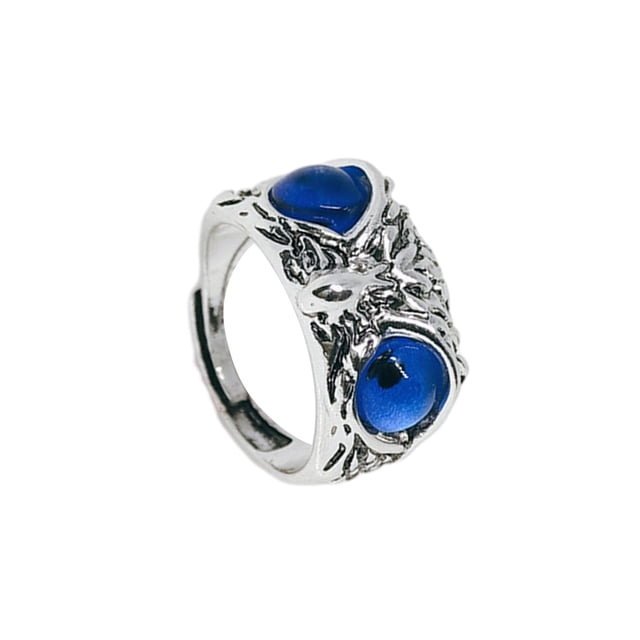Anillo de ojo de búho Qarigey con brillo metálico Azul oscuro