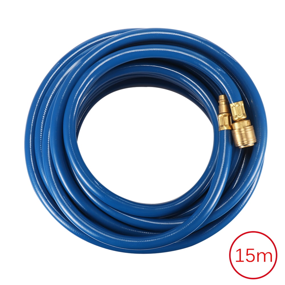 10/15M Blue Flexible Pneumatic PVC Hose with Quick Connector Air Compressor Tube 