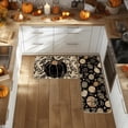 thumbnail image 3 of Sm:)e Black White Pumpkin Maple Leaf Linen Fall Kitchen Rugs and Mats, 17x29Inch and 17x47 Inch, Non Slip Mat for Porch Patio Hallway, 3 of 6