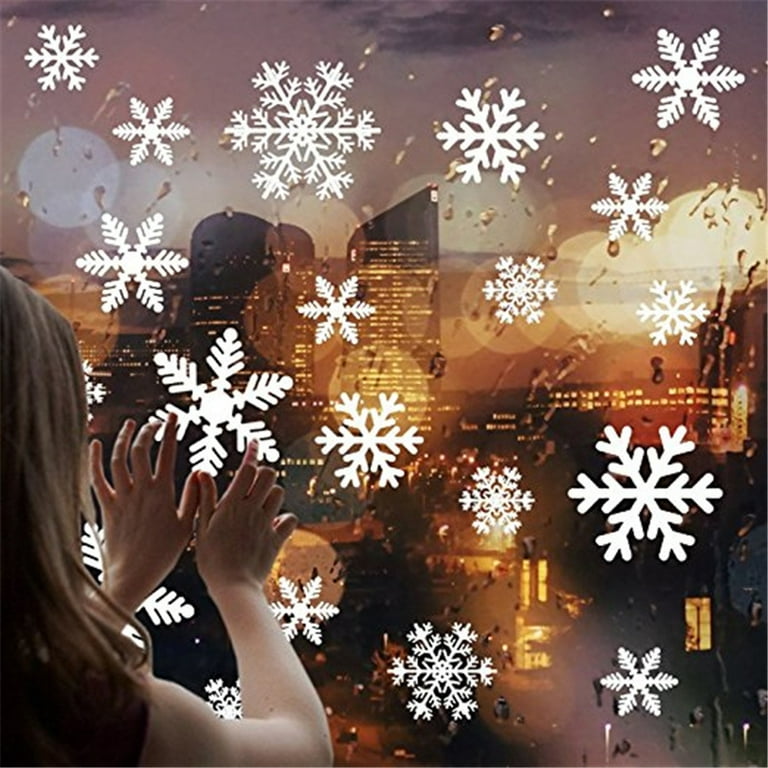 Snowflake Window Decals Reusable Static Electricity Window