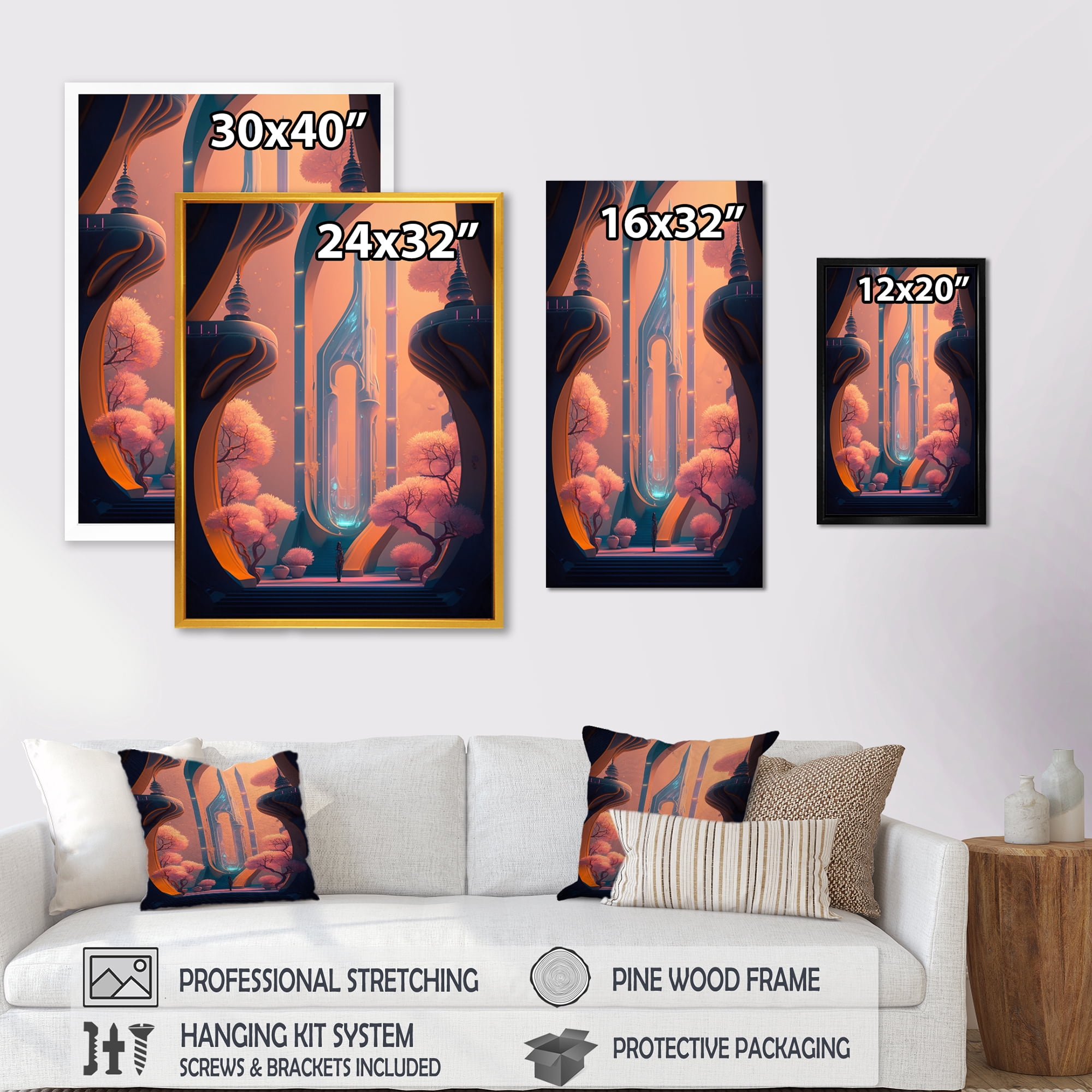 Designart Architectural Designs For The Future I Canvas Wall Art