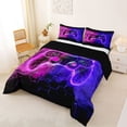 thumbnail image 2 of Erosebridal Boys Gamer Queen Comforter Set,Young Man Video Games Bedding Comforter Set For Gamepad Gaming Lovers,Reversible Black 3pcs, 2 of 7