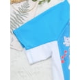 thumbnail image 5 of CHICTRY Girls Flowers Leaves Prints Swimsuit Rash Guard Juniors Swimming T-shirt with Shorts Swimwear Blue 4, 5 of 7