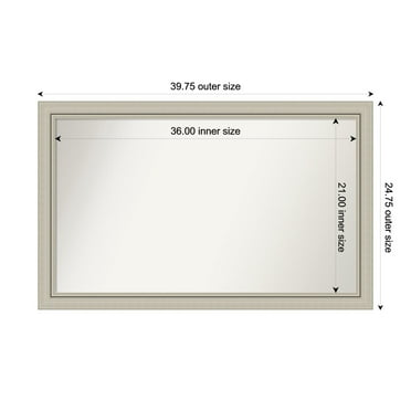 Amanti Art Custom Wall and Bathroom Mirror (24.75 x 39.75 in.), Romano Silver Narrow Frame