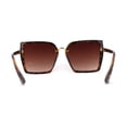 thumbnail image 2 of Womens Metal Bridge Oversize Rectangle Butterfly Diva Sunglasses Tortoise Brown, 2 of 4