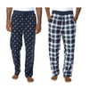 Nautica Mens 2 Pack Fleece Sleepwear Pants (Wisp White (10K), Medium)