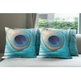 thumbnail image 6 of Ambesonne Feather Throw Pillow Cover 4 Pack, Close up Peacock Fluff Art, 20", Multicolor, 6 of 7